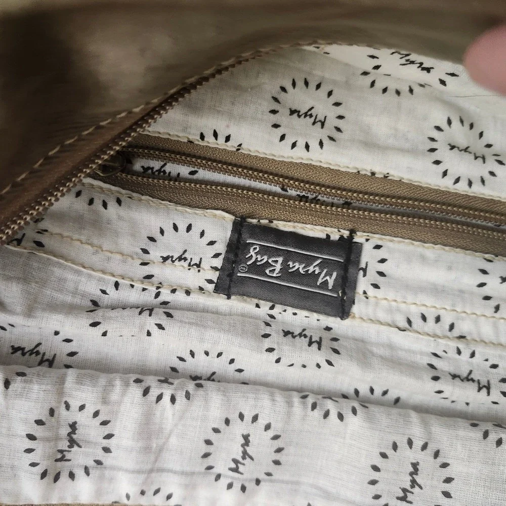 Myra Bag Spellbound Canvas Leather Earthy Hippy Messenger Bag Olive‎ Green Boho